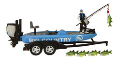 #498BC 1/20 Blue Bass Fishing Boat with Trailer & Accessories