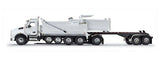 #60-1279 1/64 White Kenworth T880 Quad-Axle with Rogue Dump Body & Rogue Transfer Tandem Axle Dump Trailer