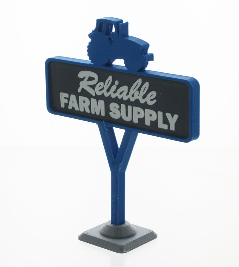 #64-622-BL 1/64 Blue Reliable Farm Supply Sign