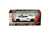 #79360WH 1/24 White & Black 2020 Chevy Corvette C8 Stingray