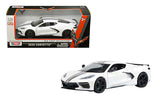 #79360WH 1/24 White & Black 2020 Chevy Corvette C8 Stingray