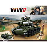 #B0689 WWII T-34/85 Medium Tank 2-in-1 Building Block Set