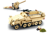 #B0695 WWII SD.KFZ 251 Half-Track with K-18 105MM Cannon Building Block Set