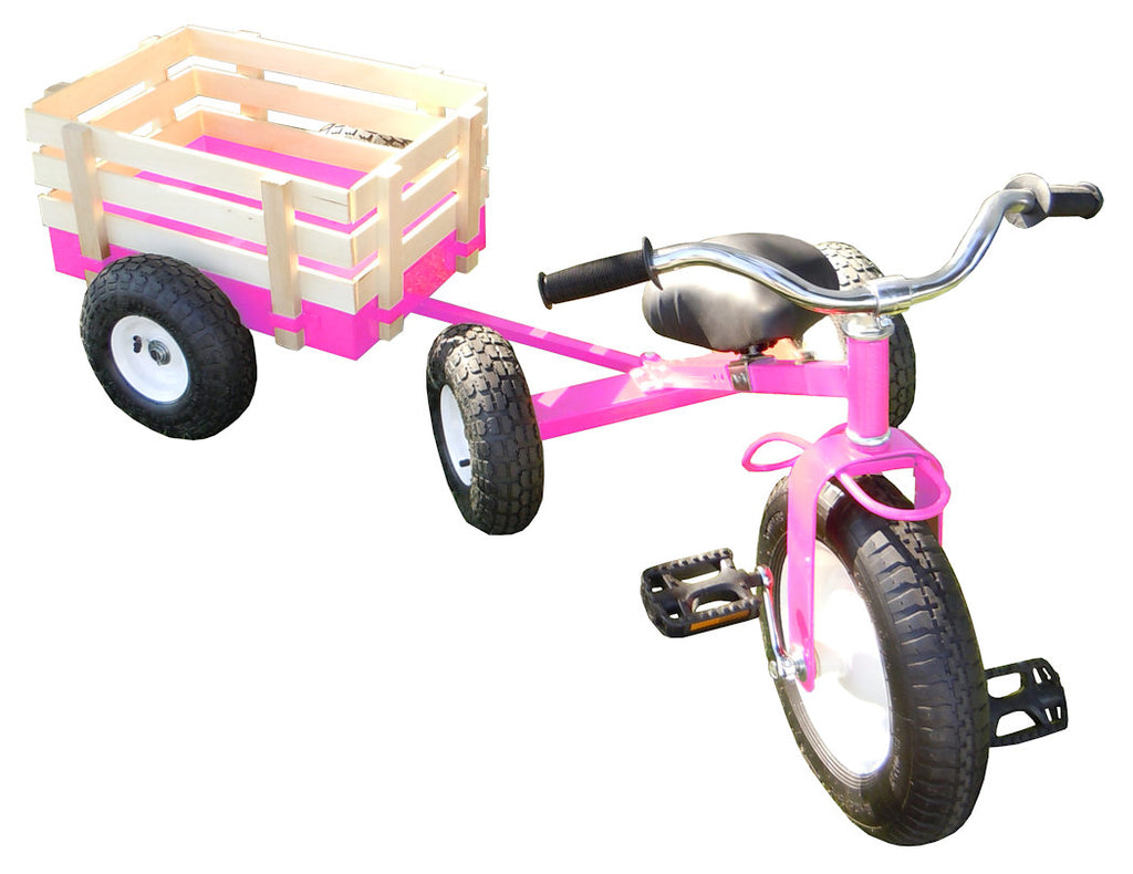 #Cart042P Pink All Terrain Tricycle with Wagon