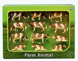 #KG571968 1/32 Brown & White Cows, 12 piece