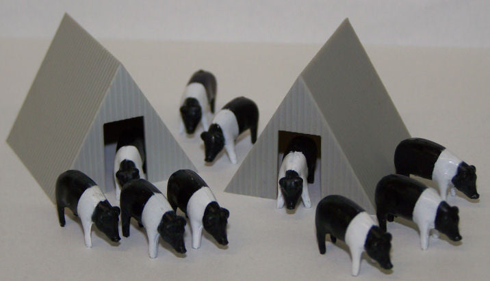 #MFT4000 1/64 A-Frame Hog Hut & Hampshire Pig Set